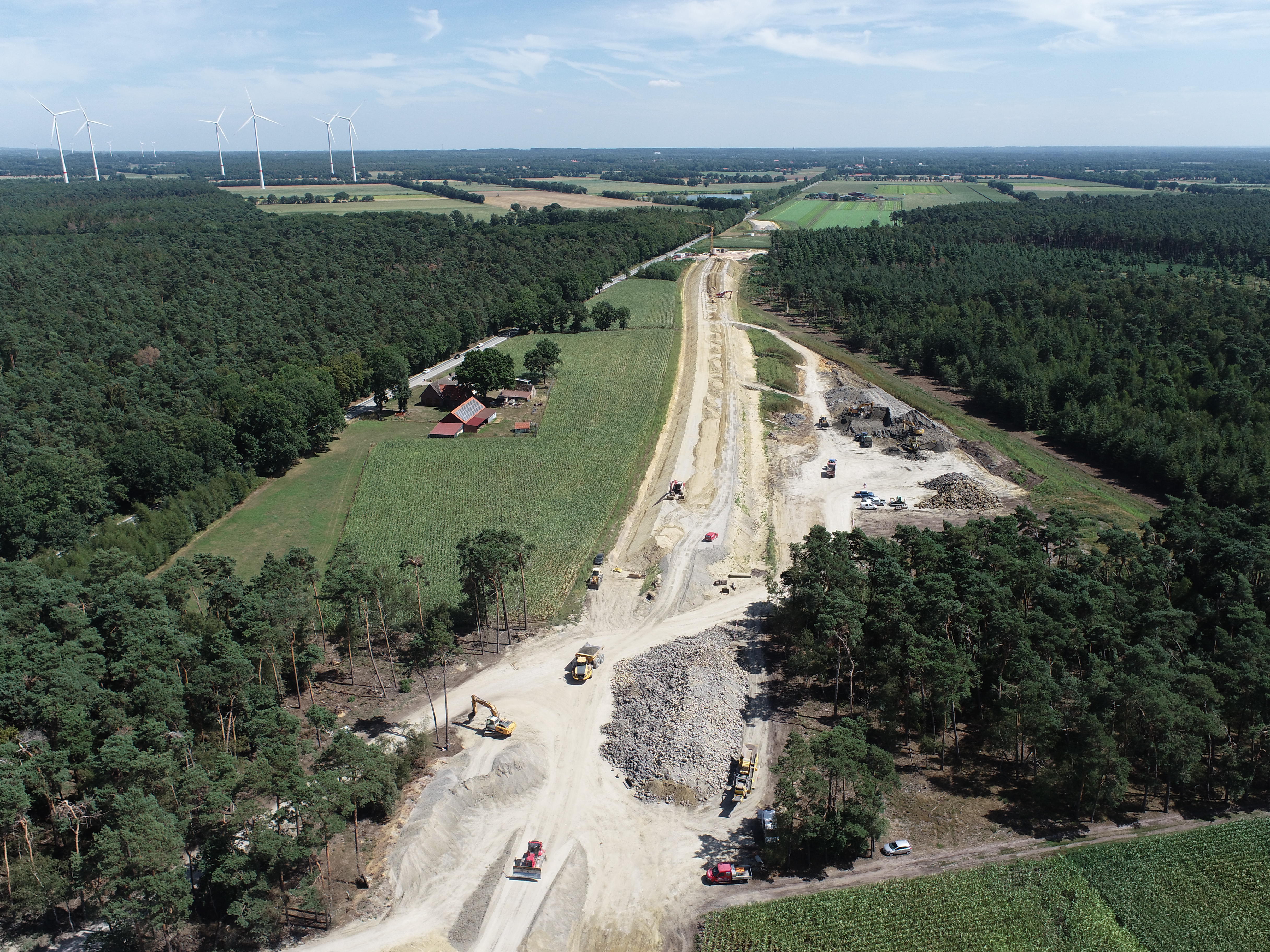 Luftaufnahme der Baustelle