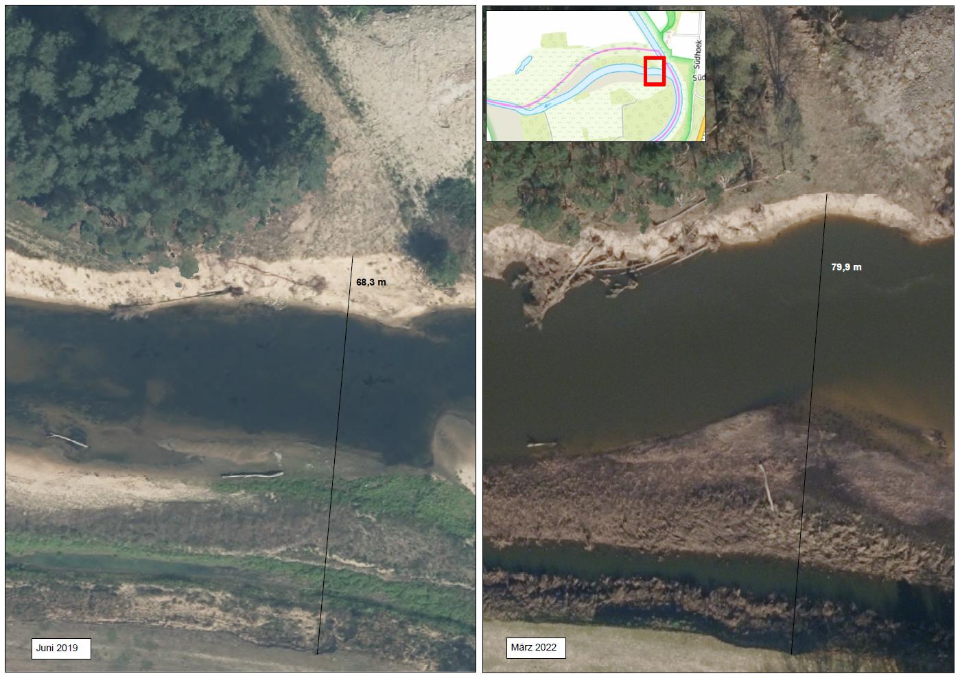 Verlagerung der Ems im Einlaufbereich zur neuen Emsschleife 