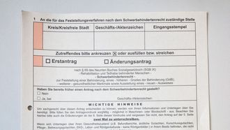 Antrag im Bereich der Schwerbehinderung