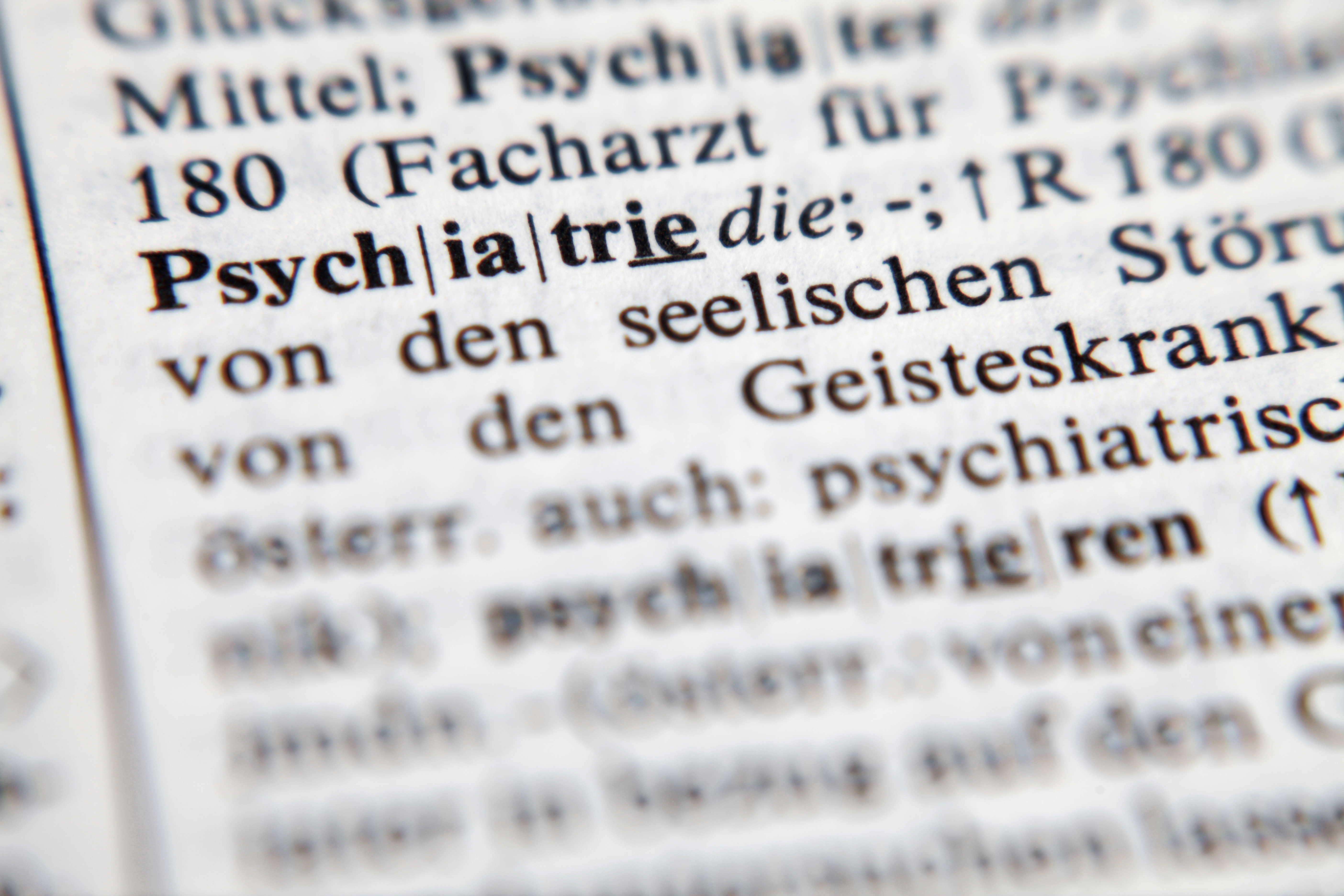 Auszug aus dem Wörterbuch des Wortes Psychiatrie