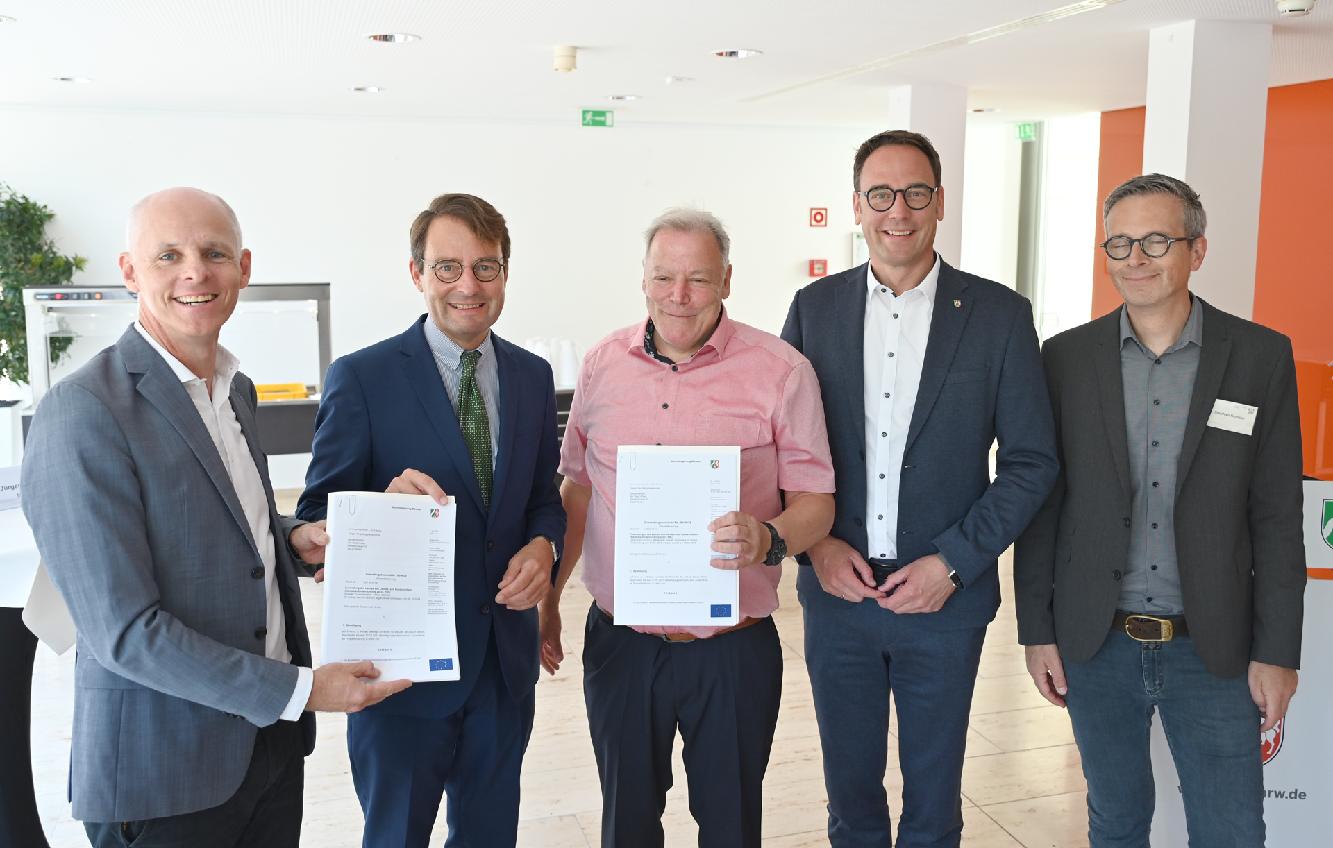 Förderbescheidübergabe an die Stadt Ahlen