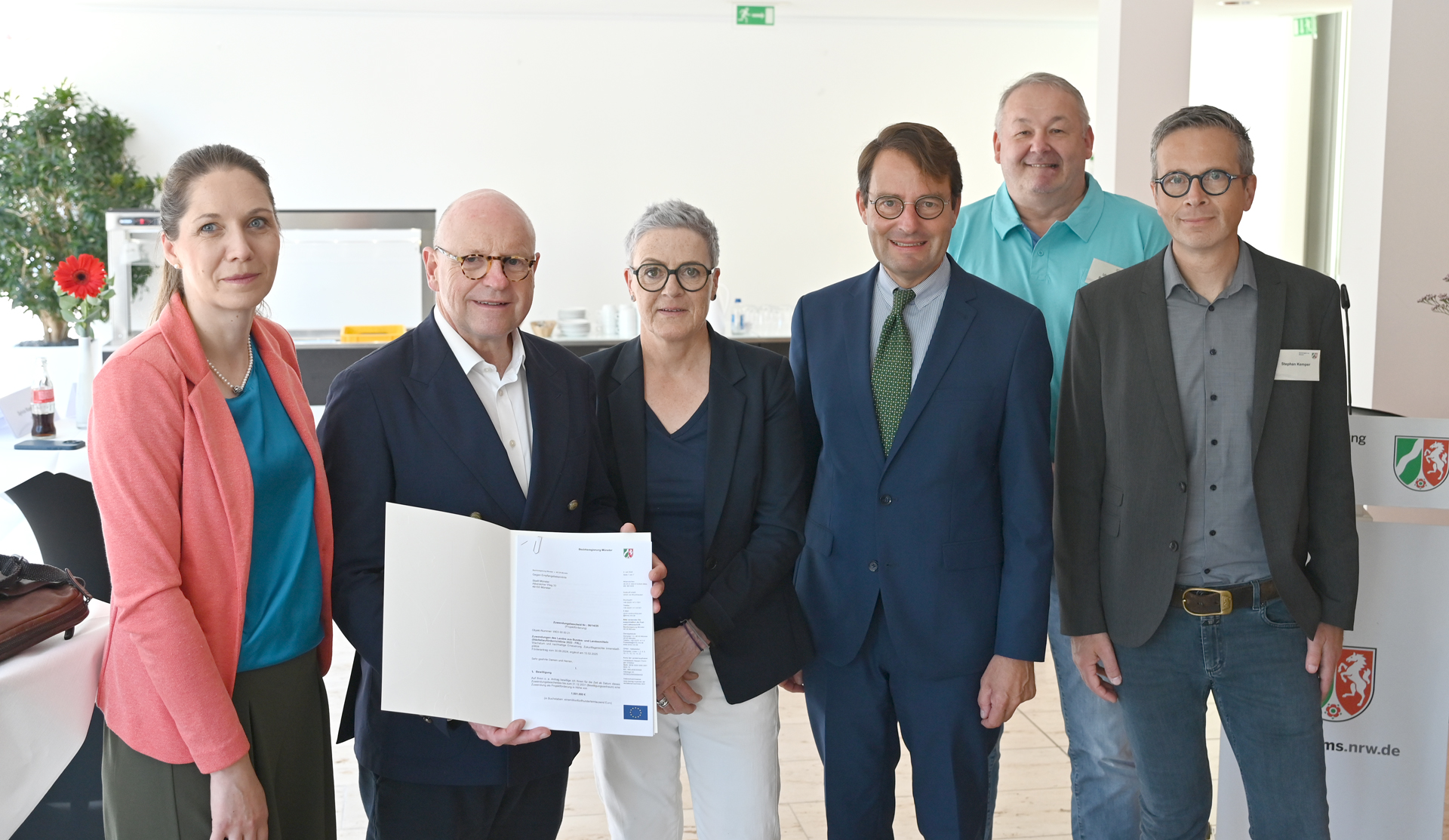 Förderbescheidübergabe an die Stadt Münster