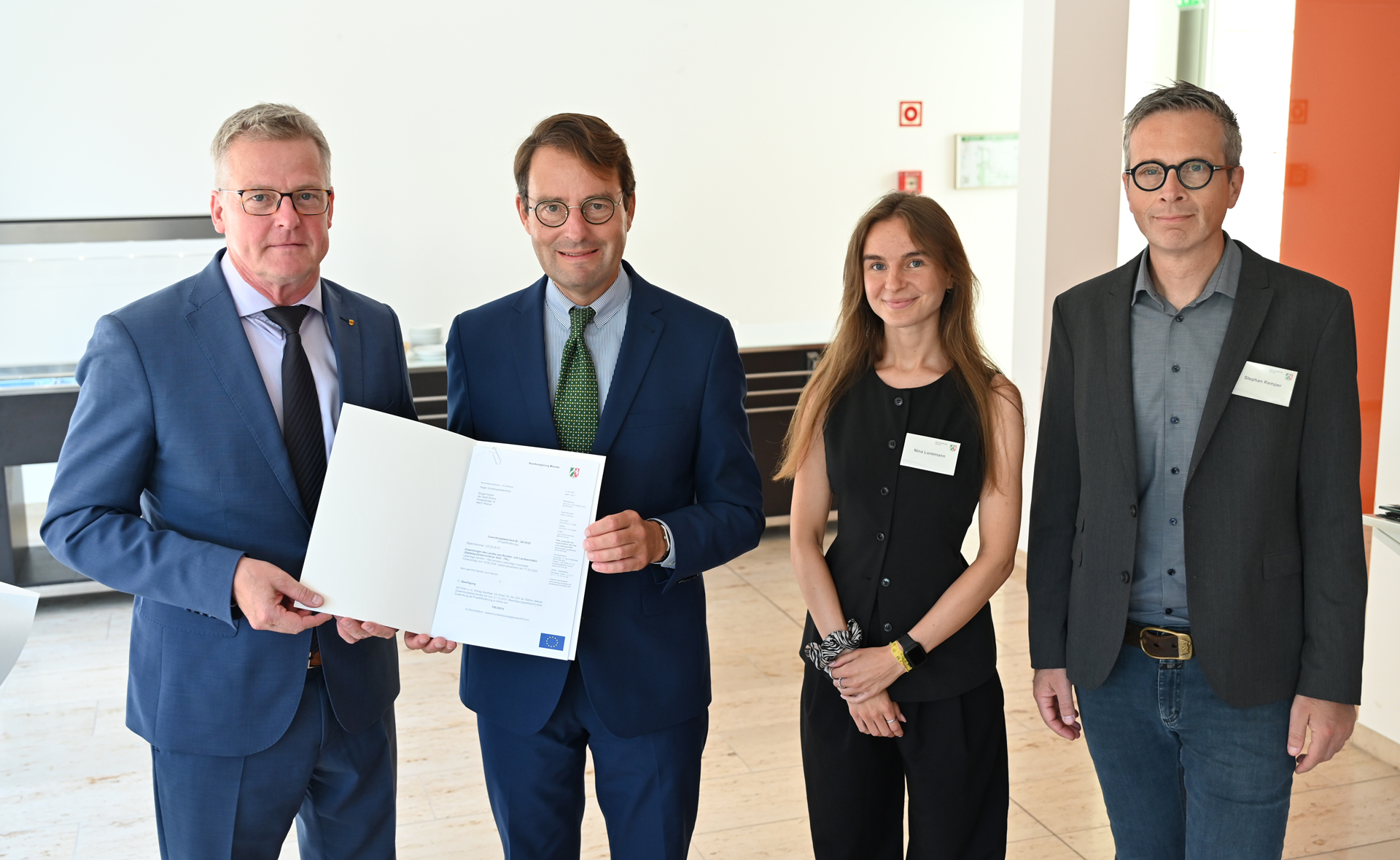 Förderbescheidübergabe an die Stadt Rheine