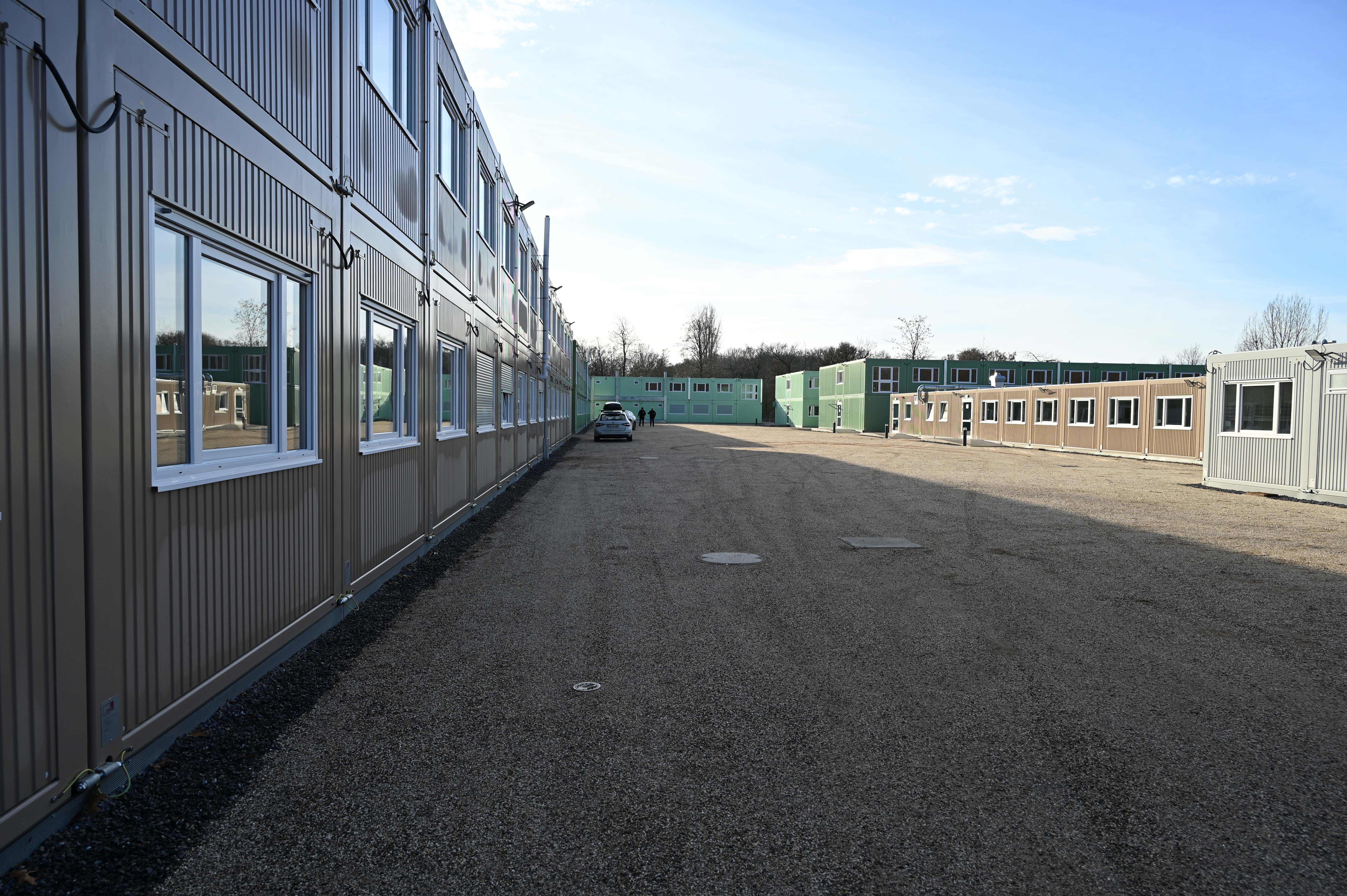 Ein Blick über das Gelände der Zentralen Unterbringungseinrichtung, in der momentan noch kein laufender Betrieb herrscht. 