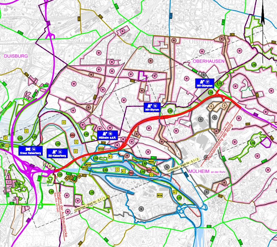 Ausbau A40 Duisburg-Kaiserberg bis Mülheim-Dümpten