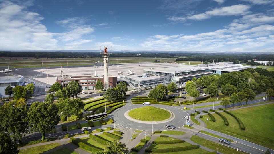Luftaufnahme vom Flughafen Münster-Osnabrück