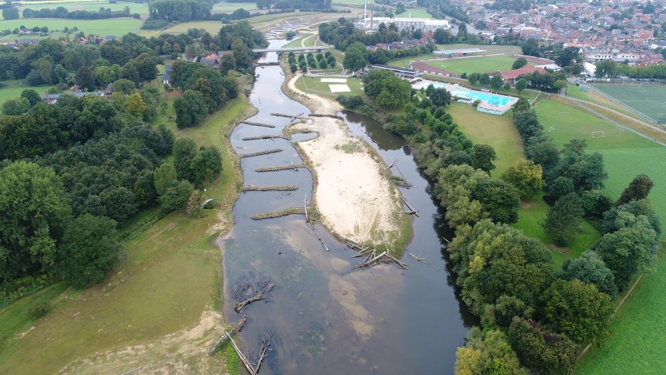 Blick auf den Bauabschnitt Wehr Schöneflieth 