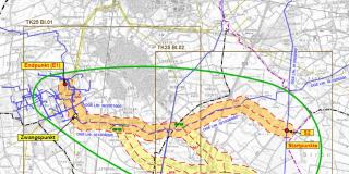 Kartenausschnitt des Trassenverlaufs